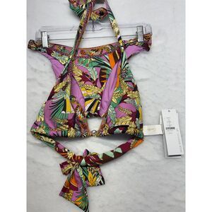 NWT CAMILLA Giza Goddess Ring Detail Plunge beaded swimsuit soft tie bikini